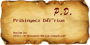 Pribinyecz Dárius névjegykártya